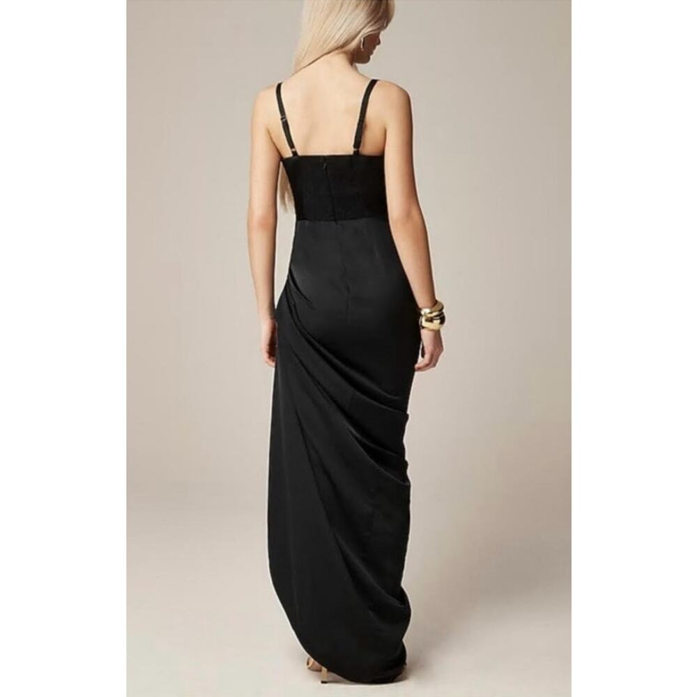 NWT J. Crew Collection Asymmetrical Ruched Dress In Stretch Satin 12 - Picture 2 of 7